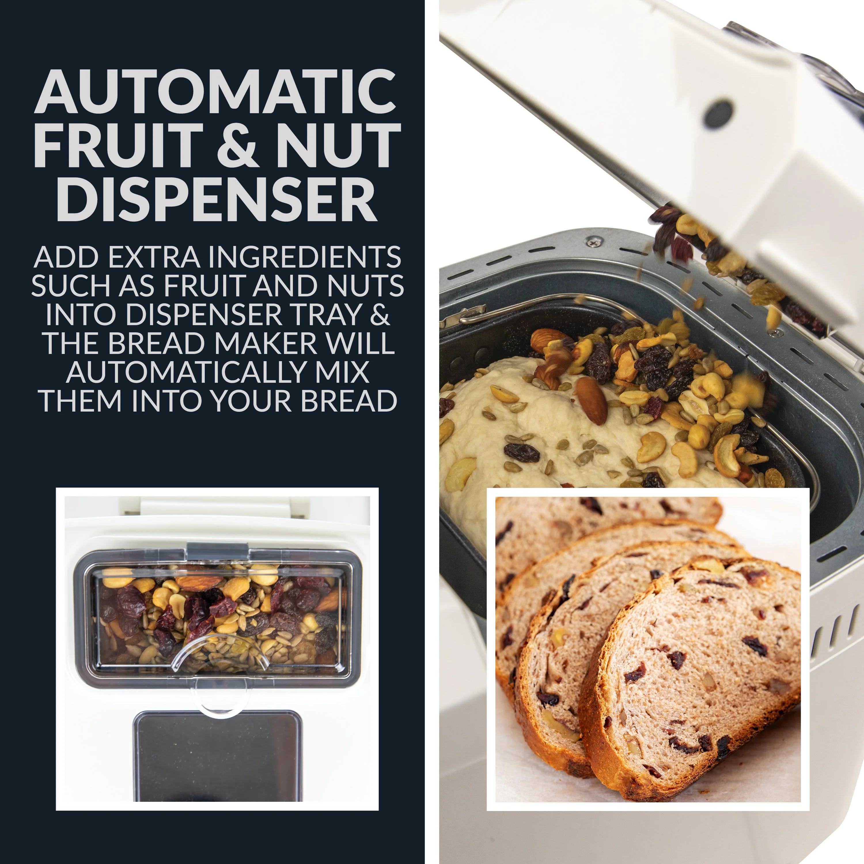 HomeCraft�?Programmable 2 Lb. Breadmaker With Auto Fruit & Nut Dispenser - Inhomebuy
