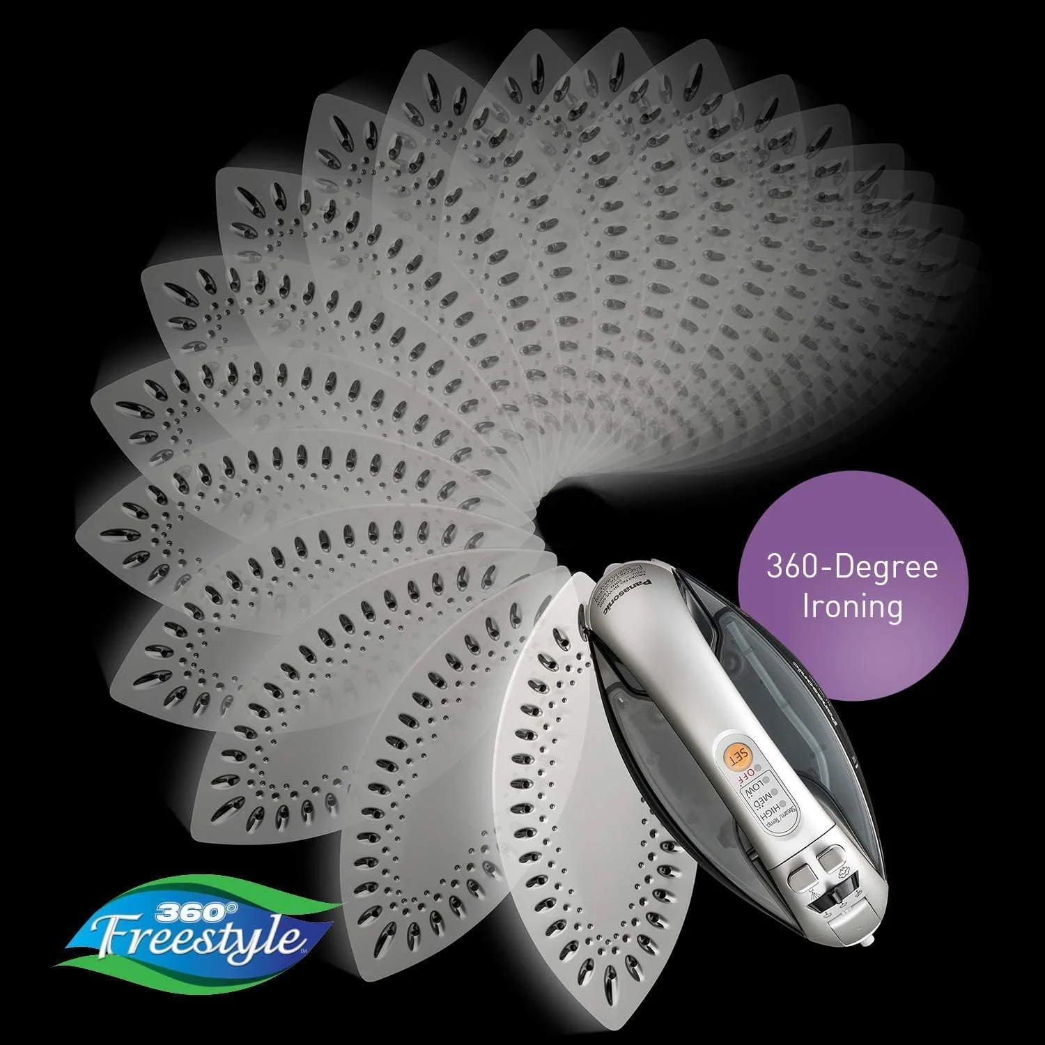 Panasonic Cordless Iron 360-Quick, cord-reel, stainless steel soleplate, 1500W, blue & black | NI-WL600 - Inhomebuy