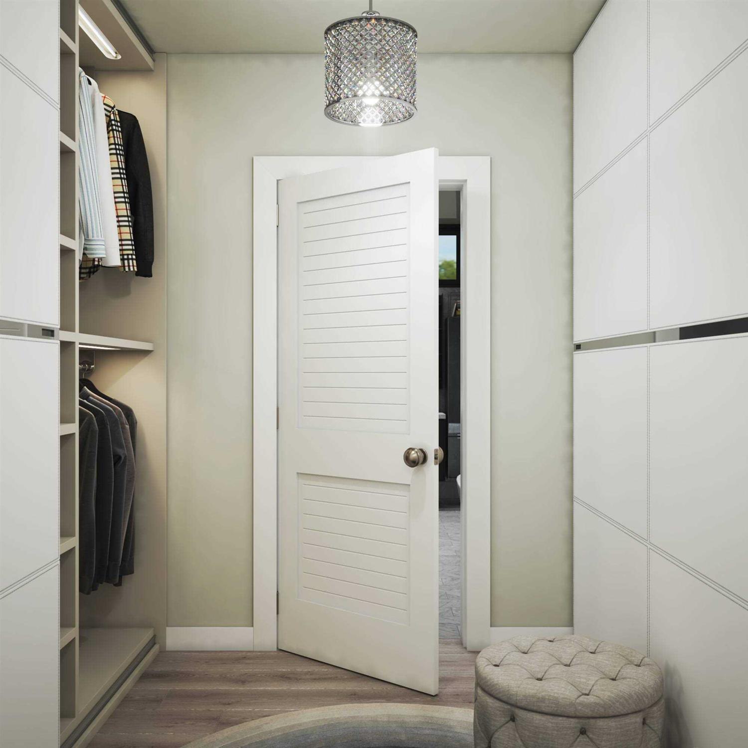 EightDoors 80-in White Finished Louver Solid Core Prefinished Pine Wood Slab Door - Inhomebuy