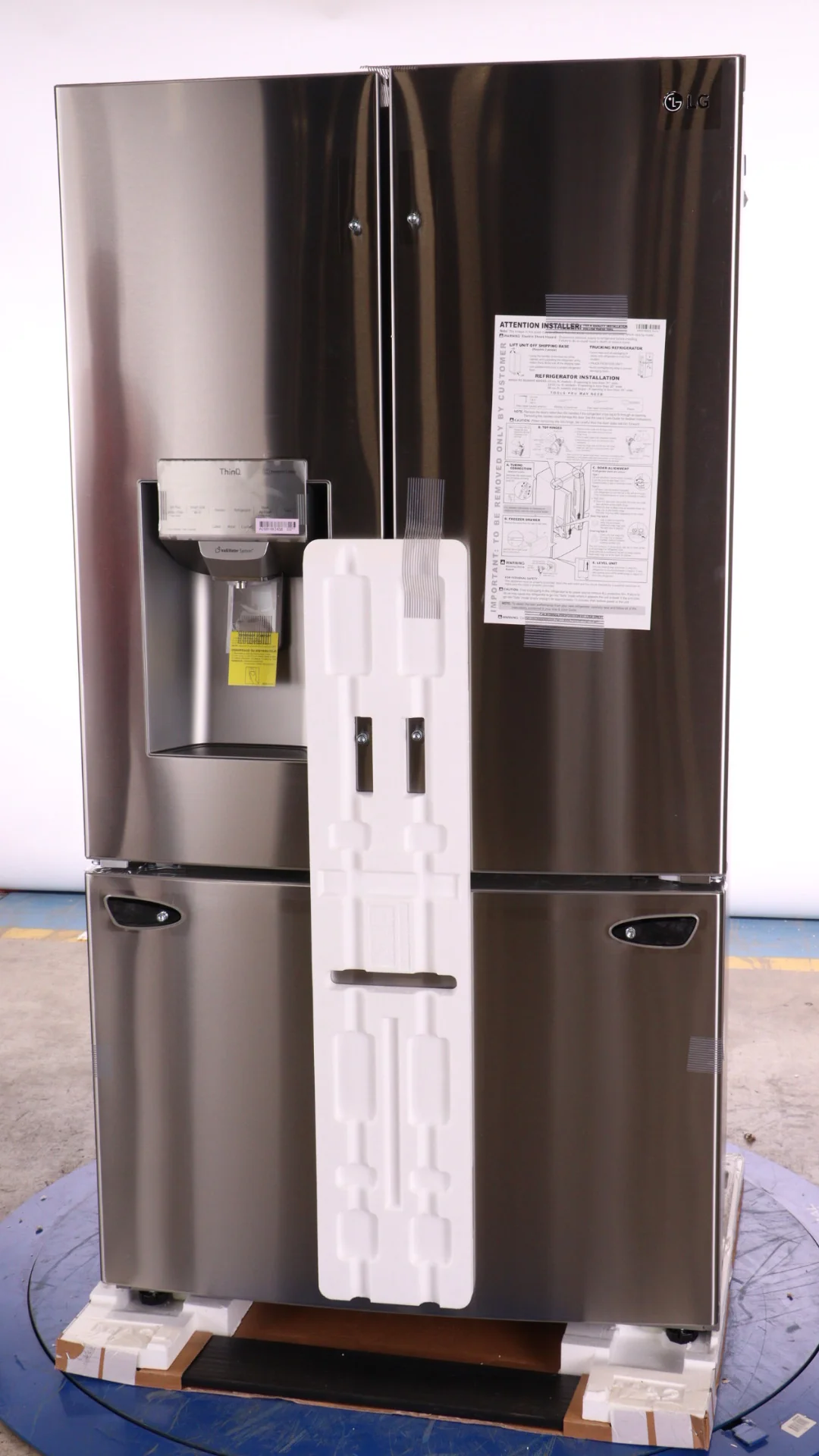 LG 36 IN. 26 CU. FT. STAINLESS-STEEL FRENCH DOOR REFRIGERATOR WITH SMUDGE-RESISTANT FINISH - LFXS269 - Inhomebuy