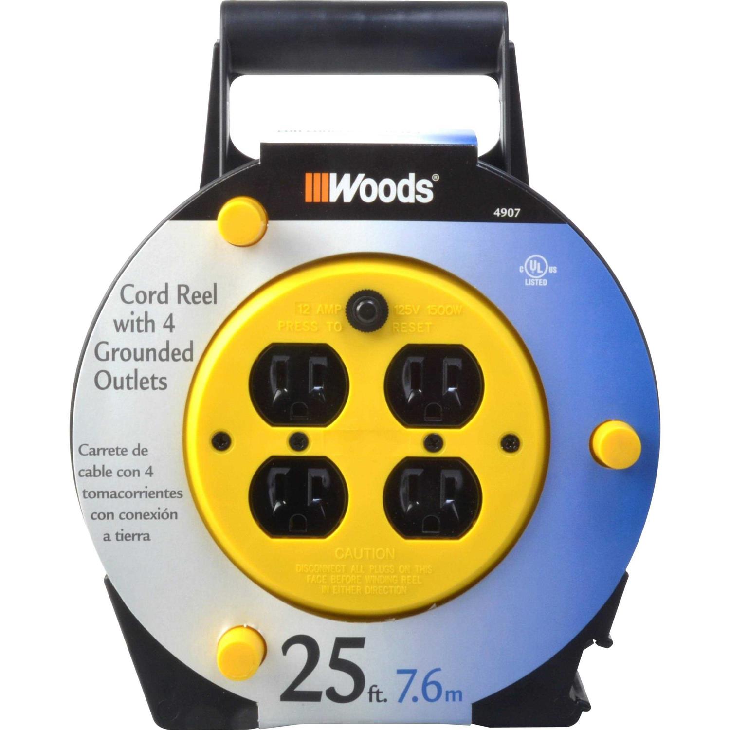 Woods 22849 Metal Extension Cord Reel Stand In Black - Inhomebuy