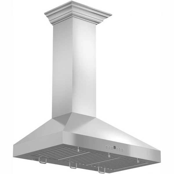 ZLINE 30 in. Convertible Vent Wall Mount Range Hood in Stainless Steel with Crown Molding, KL3CRN-30 - Inhomebuy