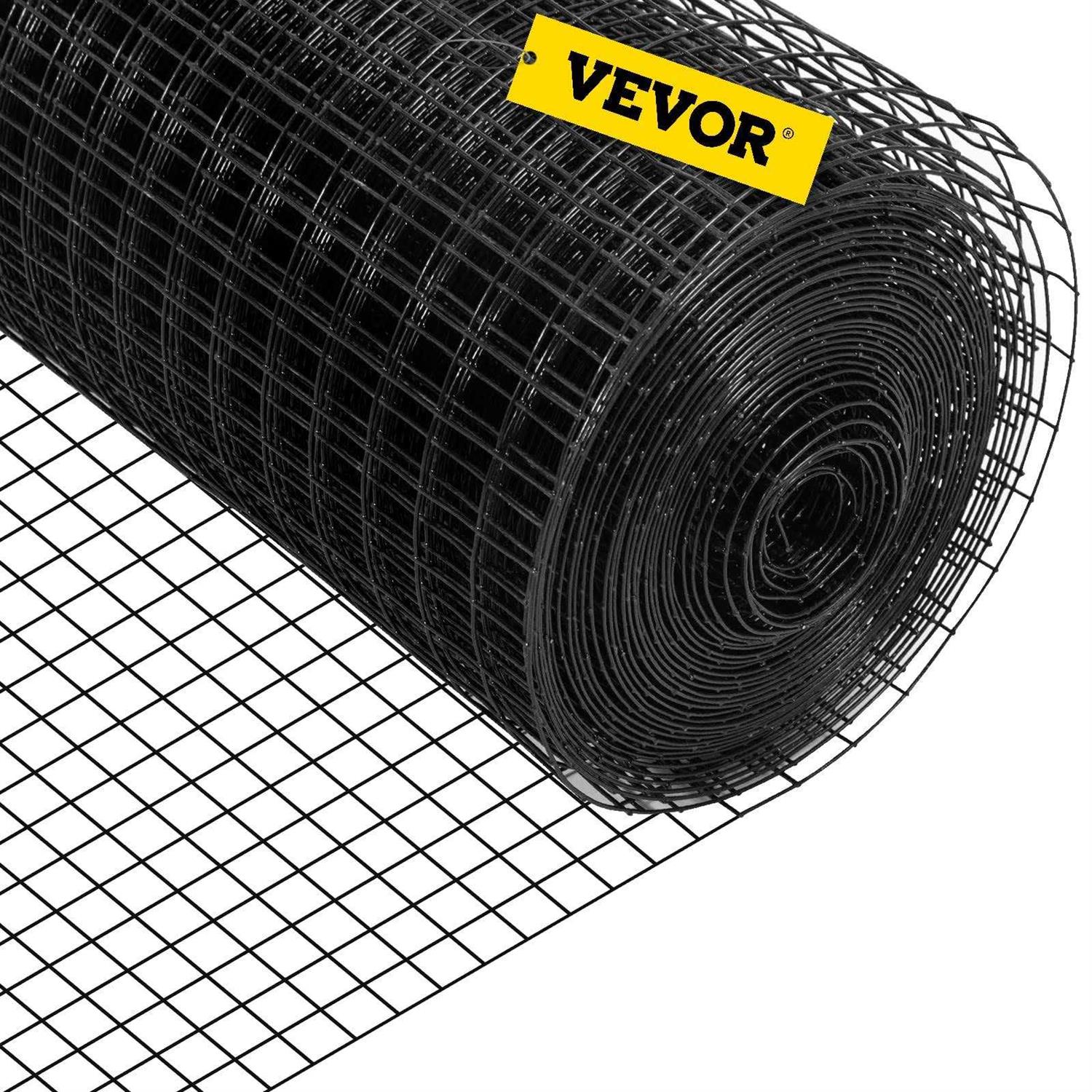 VEVOR Hardware Cloth 1×1 Mesh Size Galvanized Steel Vinyl Coated 16 Gauge Chicken Wire Fencing w/A Cutting Plier & A Pair of Fabric - Inhomebuy