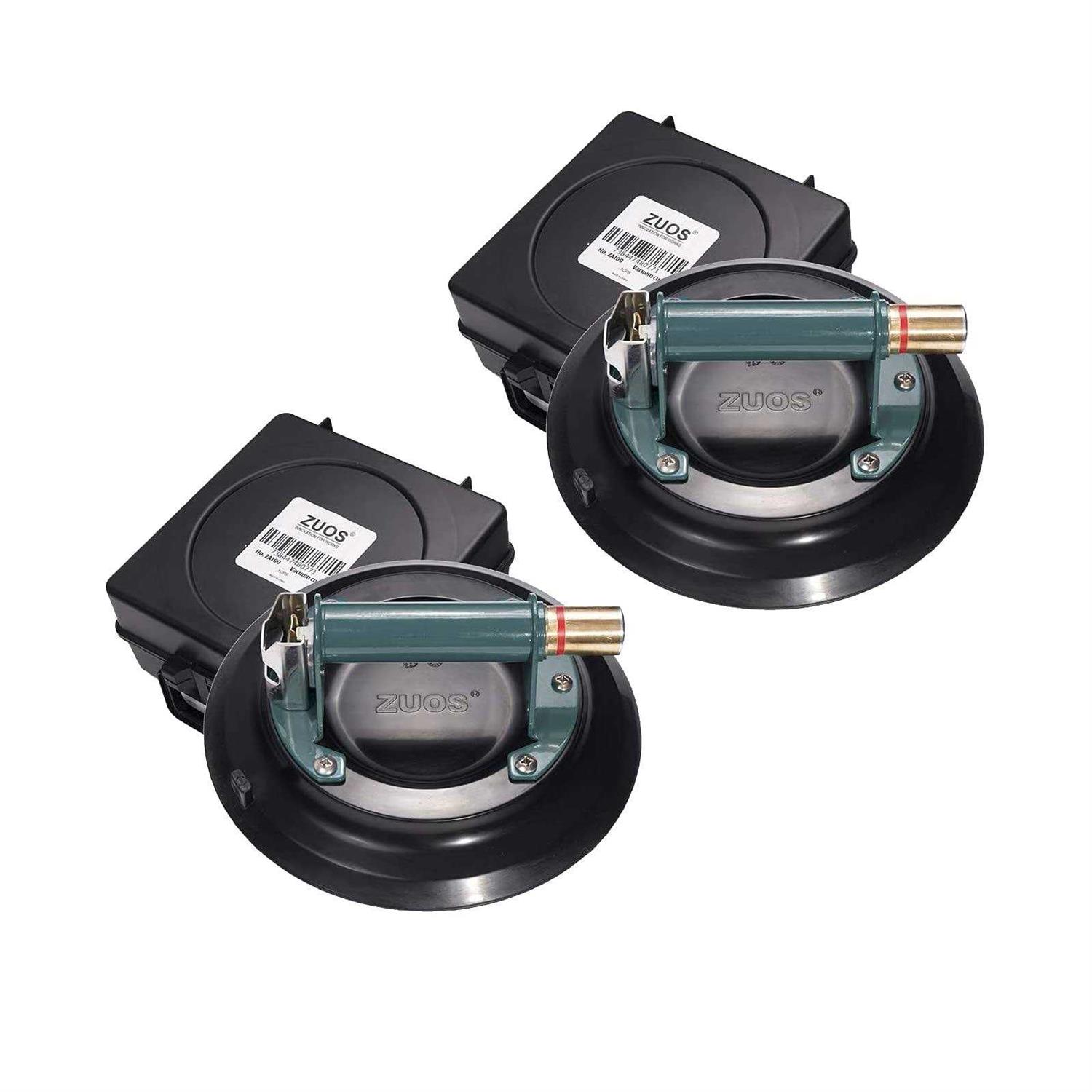Zuos 8 Glass Suction Cup for Granite & Glass Lifting, Vacuum Suction Cup Vacuum Glass Lifter with Metal Handle and Abs Pump - Inhomebuy