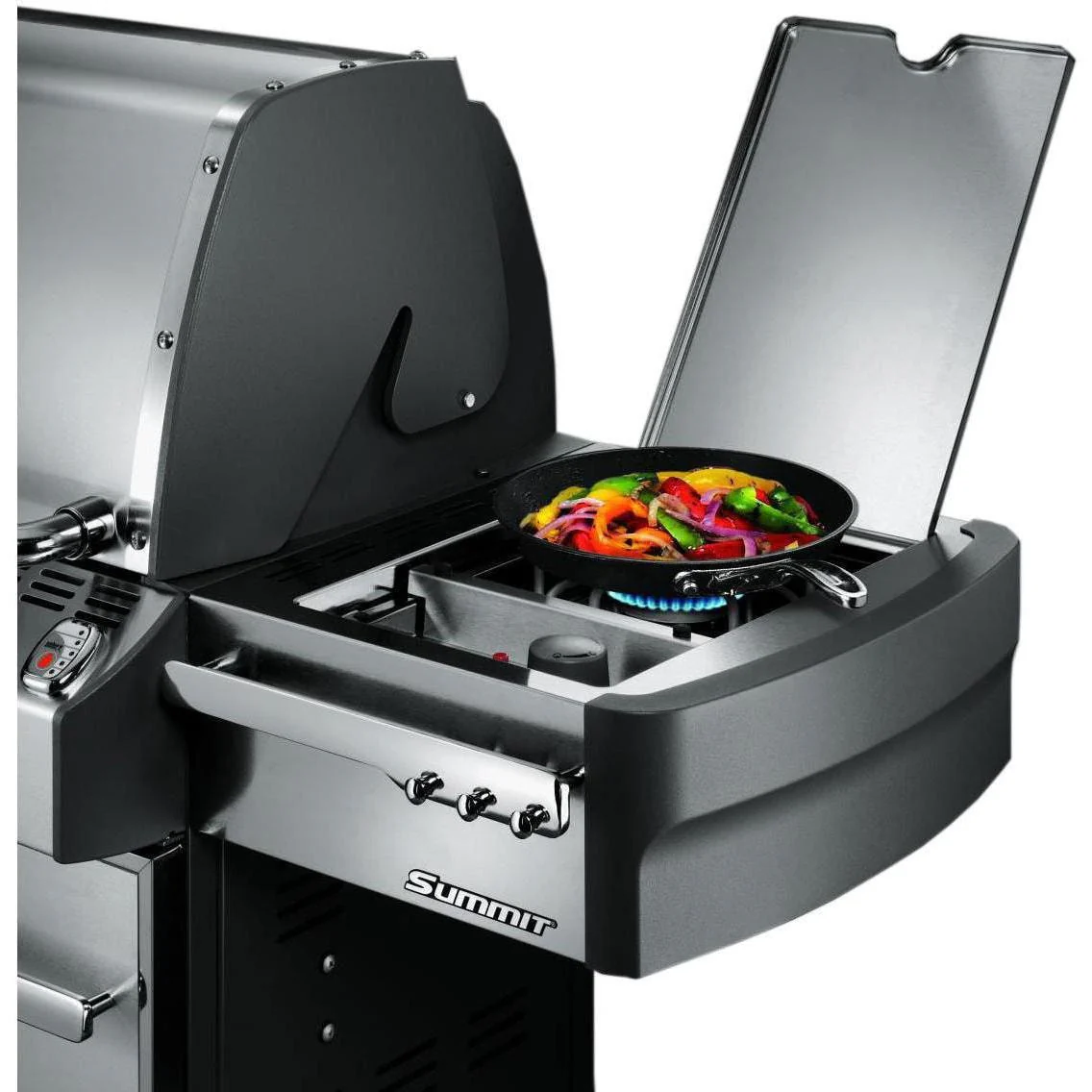 Mont Alpi Supreme 4 Burner cart grill in Black Stainless Steel, S-470 - Inhomebuy