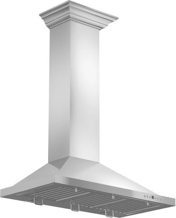 ZLINE 48 in. Convertible Vent Wall Mount Range Hood in Stainless Steel with Crown Molding, KBCRN-48 - Inhomebuy