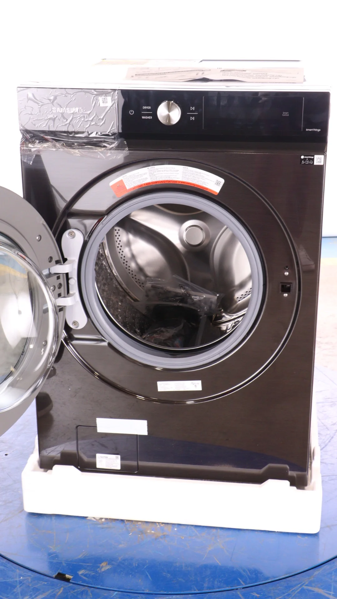 SAMSUNG BESPOKE 27 IN. 5.3 CU. FT. BLACK STAINLESS STEEL FRONT LOAD WASHER WITH SUPERSPEED FEATURE - - Inhomebuy