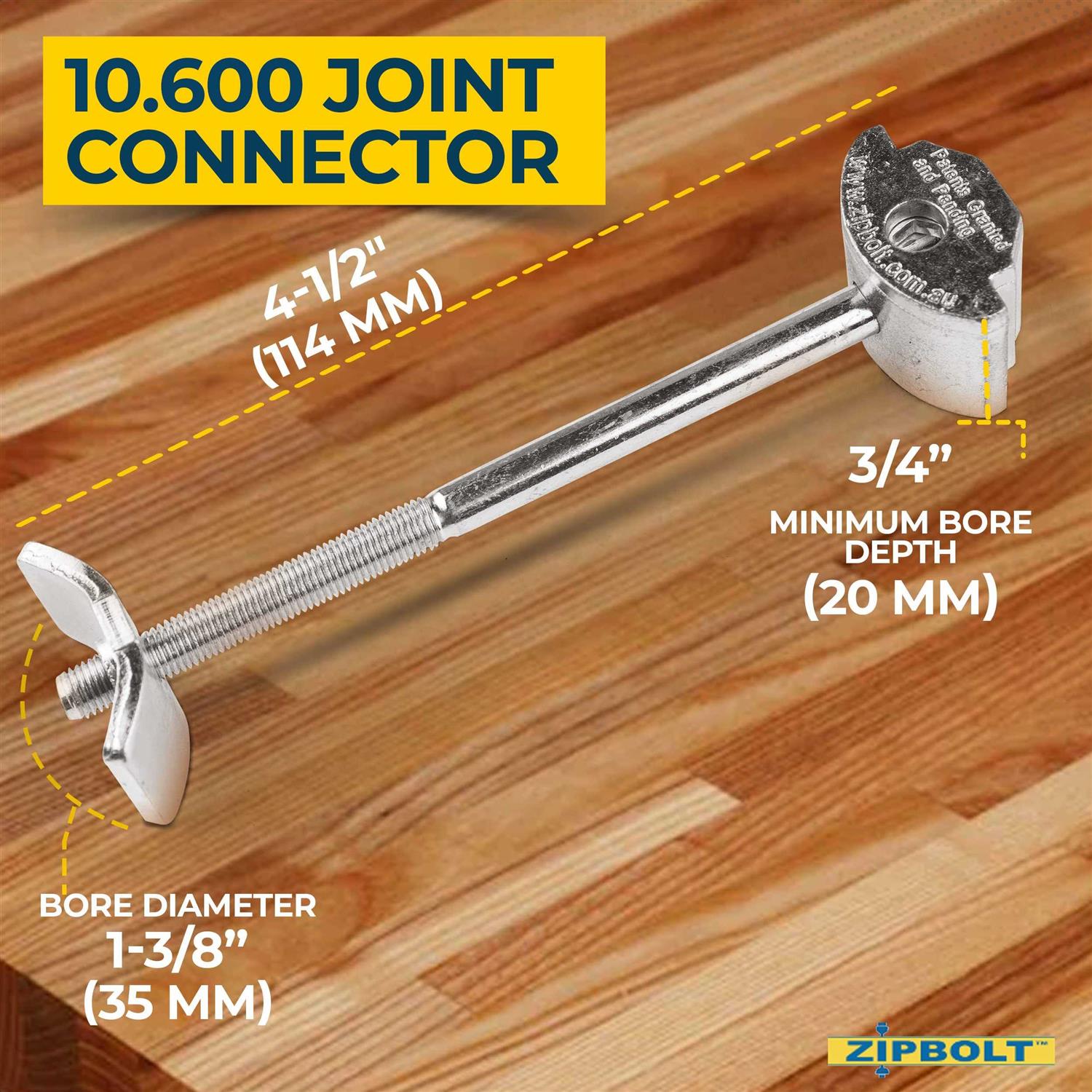 Zipbolt Angled Slipfix Railbolts Connect Angled Handrail to Newel - Inhomebuy