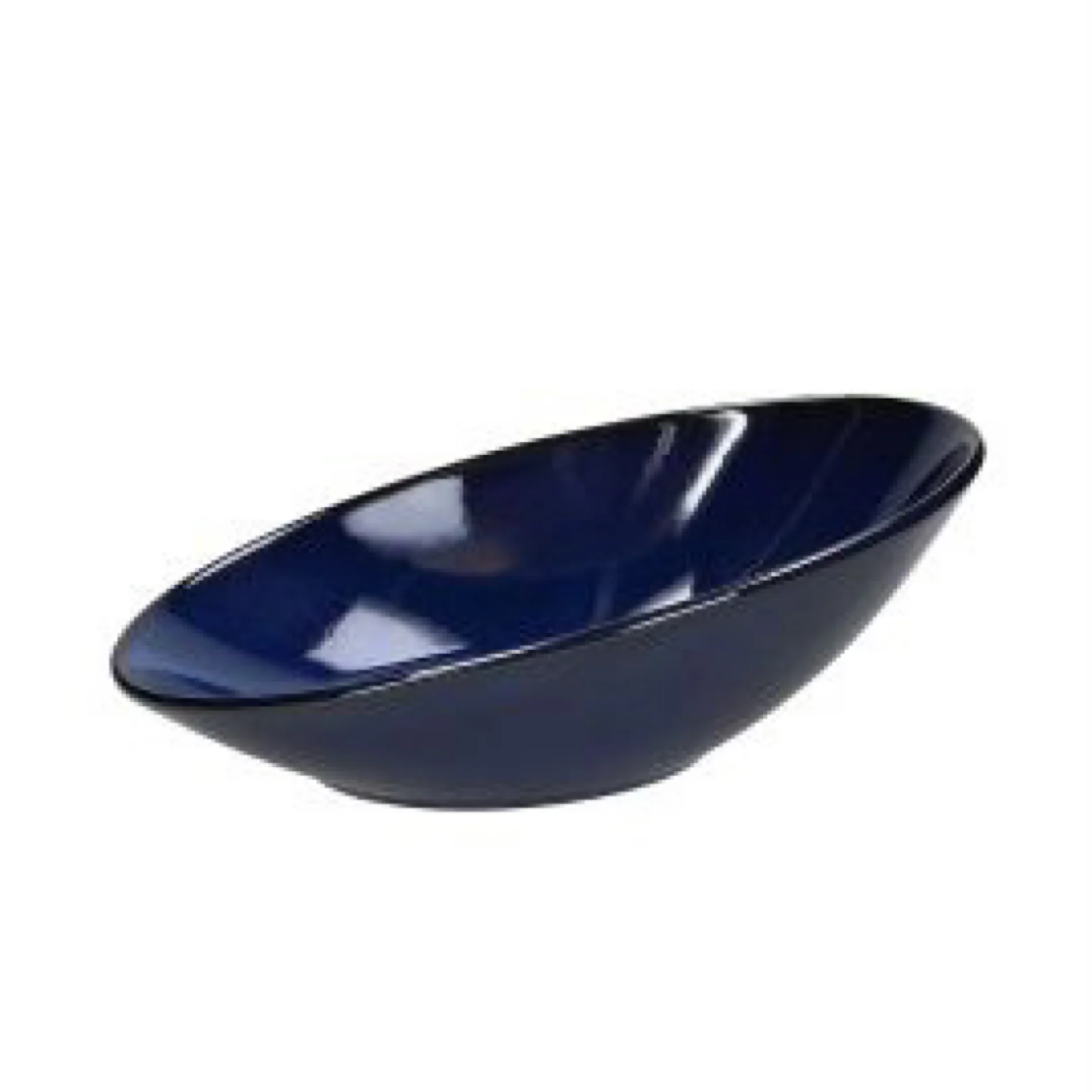 Oval Slanting Bowl 26x18 Blu Stoneware Blue - Inhomebuy