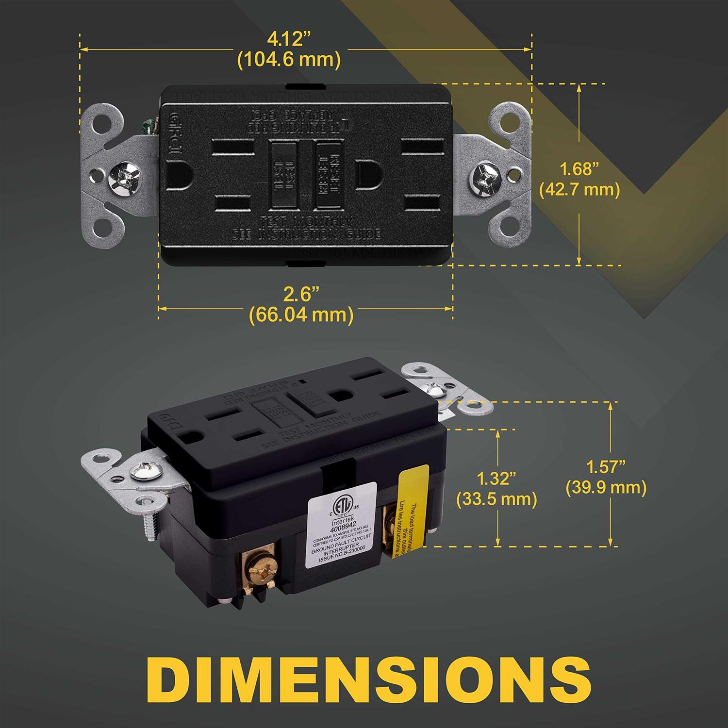 Faith 20A Gfci Outlet Slim GFI Receptacle with Wall Plate - Inhomebuy
