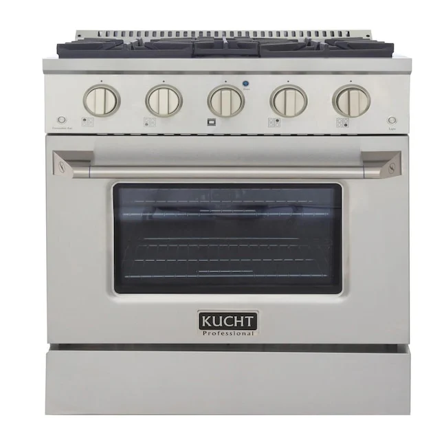 Kucht Professional 30 in. 4.2 cu ft. Natural Gas Range with Silver Knobs, KNG301-S - Inhomebuy