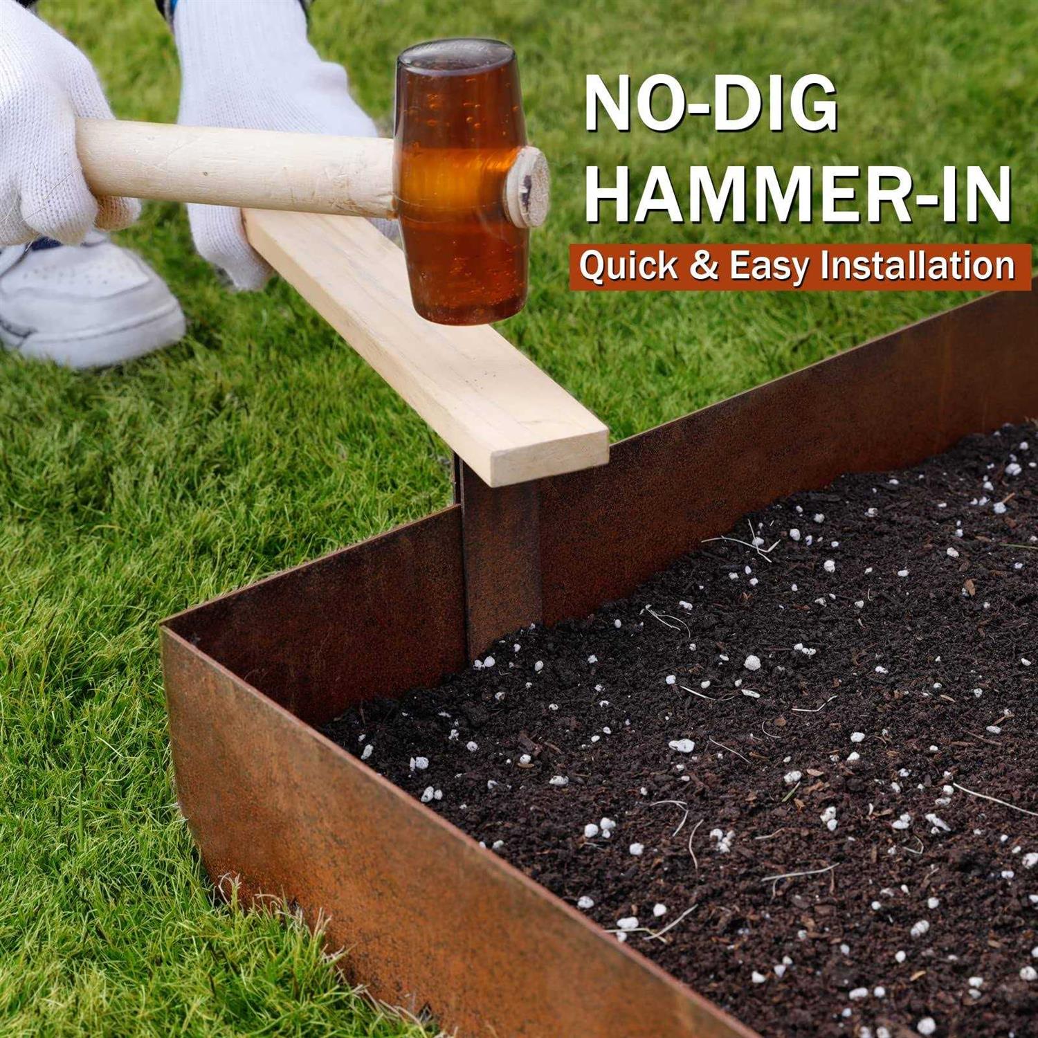 Worth Garden 40 in. x 14-Gauge Cor-Ten Steel Landscape Edging - Inhomebuy