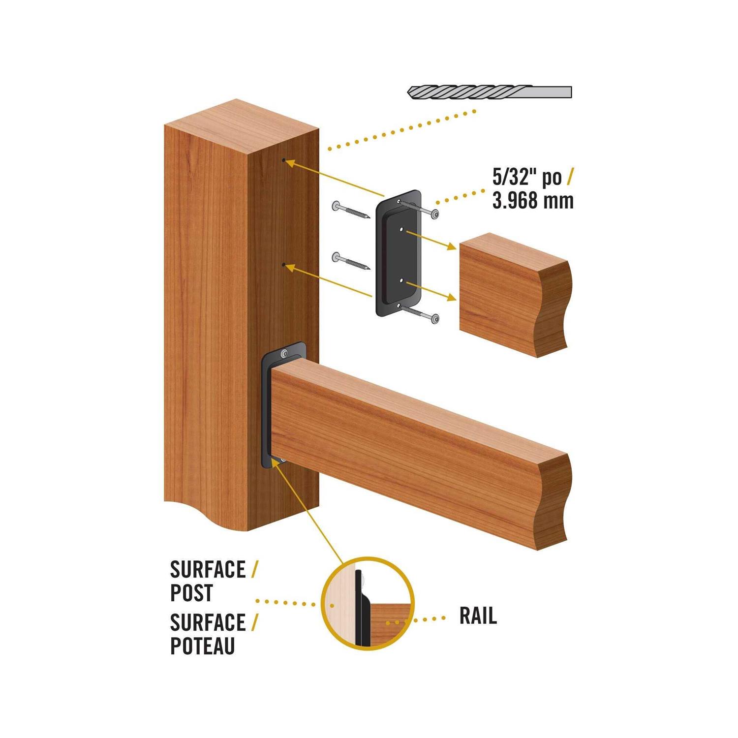 Nuvo Iron RH24B Rail Hanger and Connector Plate Steel Black - Inhomebuy