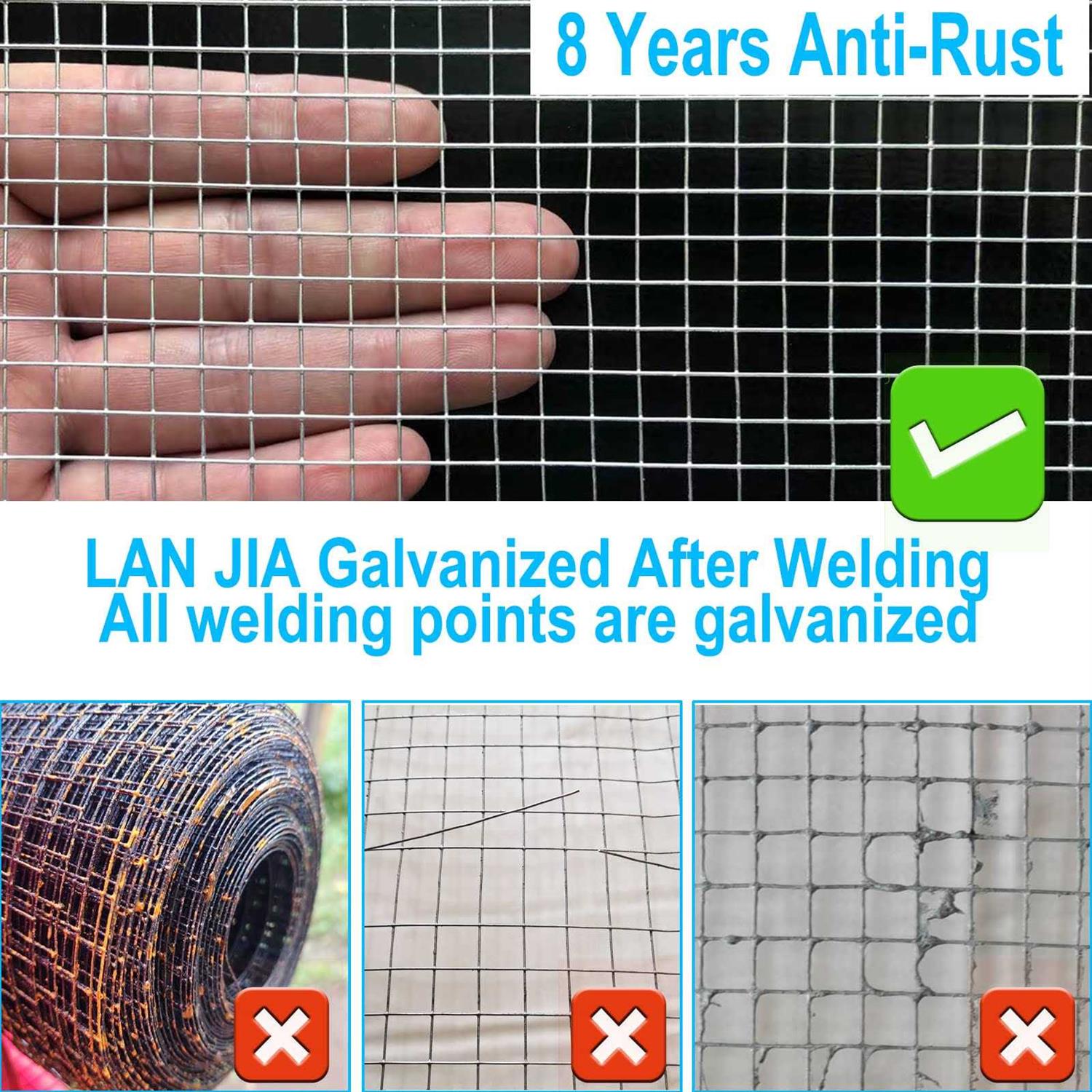 LAN JIA 1/4 Hardware Cloth 36inch x 50foot 23 Gauge Hot Dip Galvanized After Welding Chicken Wire Mesh Roll Galvanized Wire Mesh Roll Garden Fencing - Inhomebuy