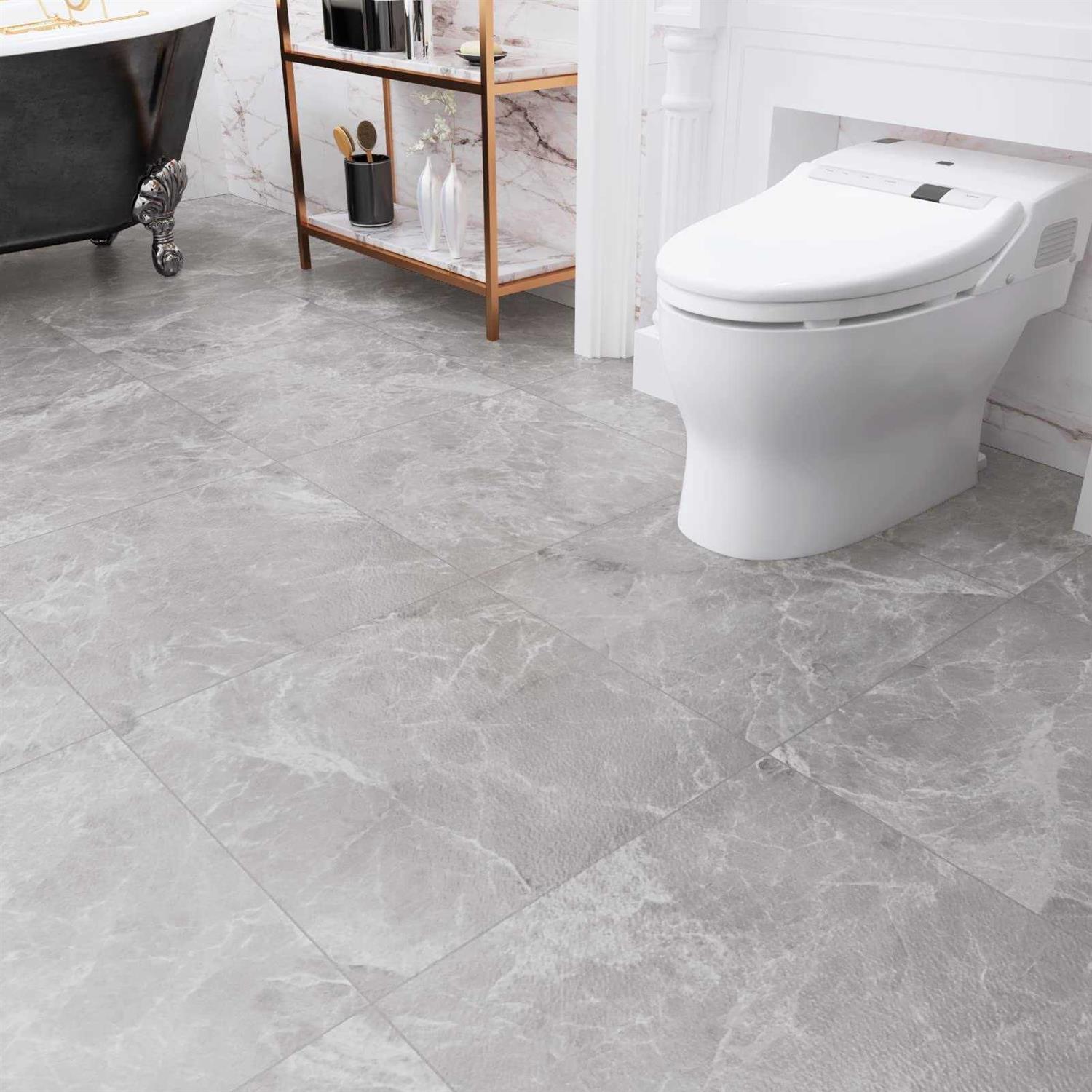 WESTICK Peel and Stick Floor Tile Bathroom Self Adhesive Vinyl Flooring Durable Floor Tiles Peel and Stick Waterproof Removable - Inhomebuy