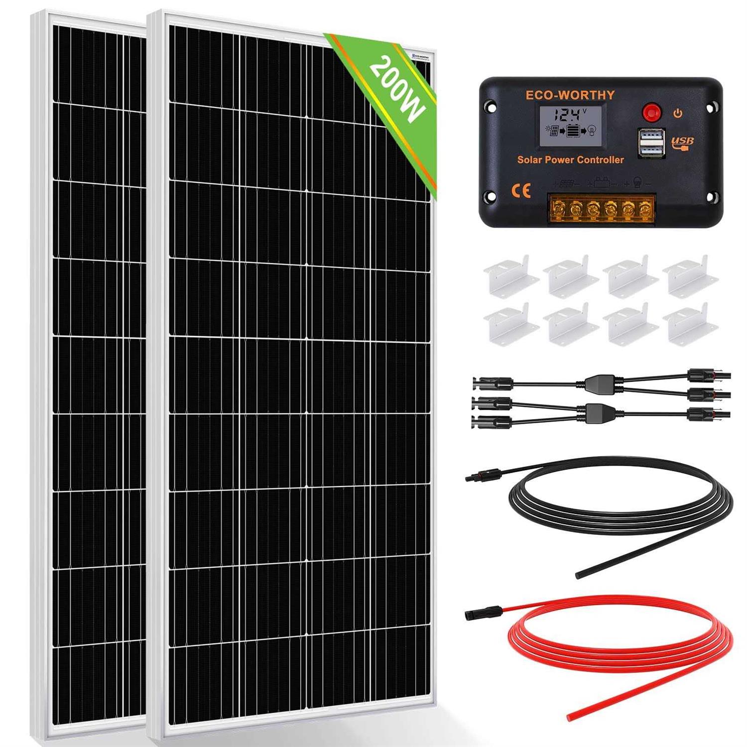 ECO-WORTHY 100W Portable Solar Panel Foldable Solar Panel Kit with Adjustable Kickstand for Power Station Camping RV Tarvel Trailer - Inhomebuy