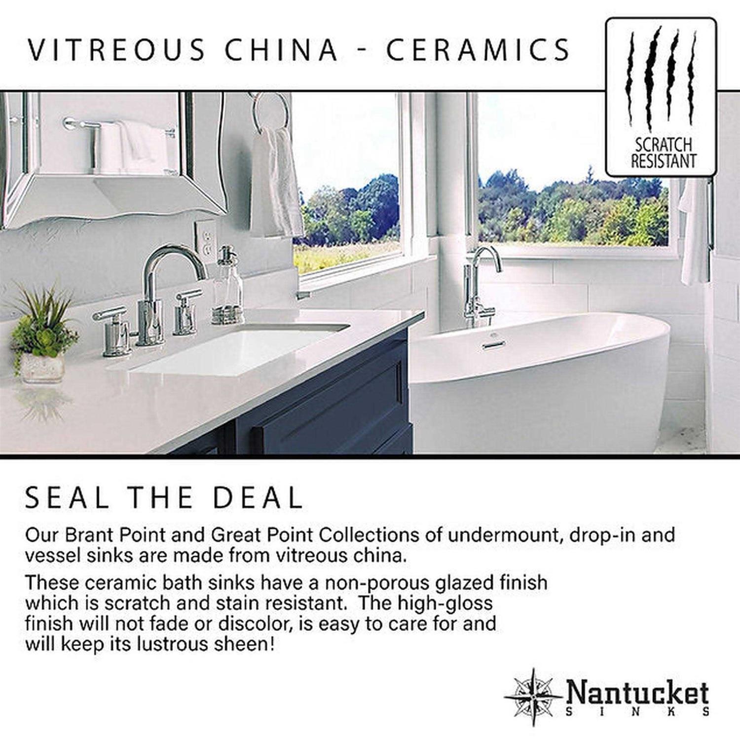 Nantucket Sinks NS-ACBS20OF-WW Anchor 14 Black/White Metal Rectangular Wall Mount Bathroom Sink with Overflow Sink Finish - Inhomebuy