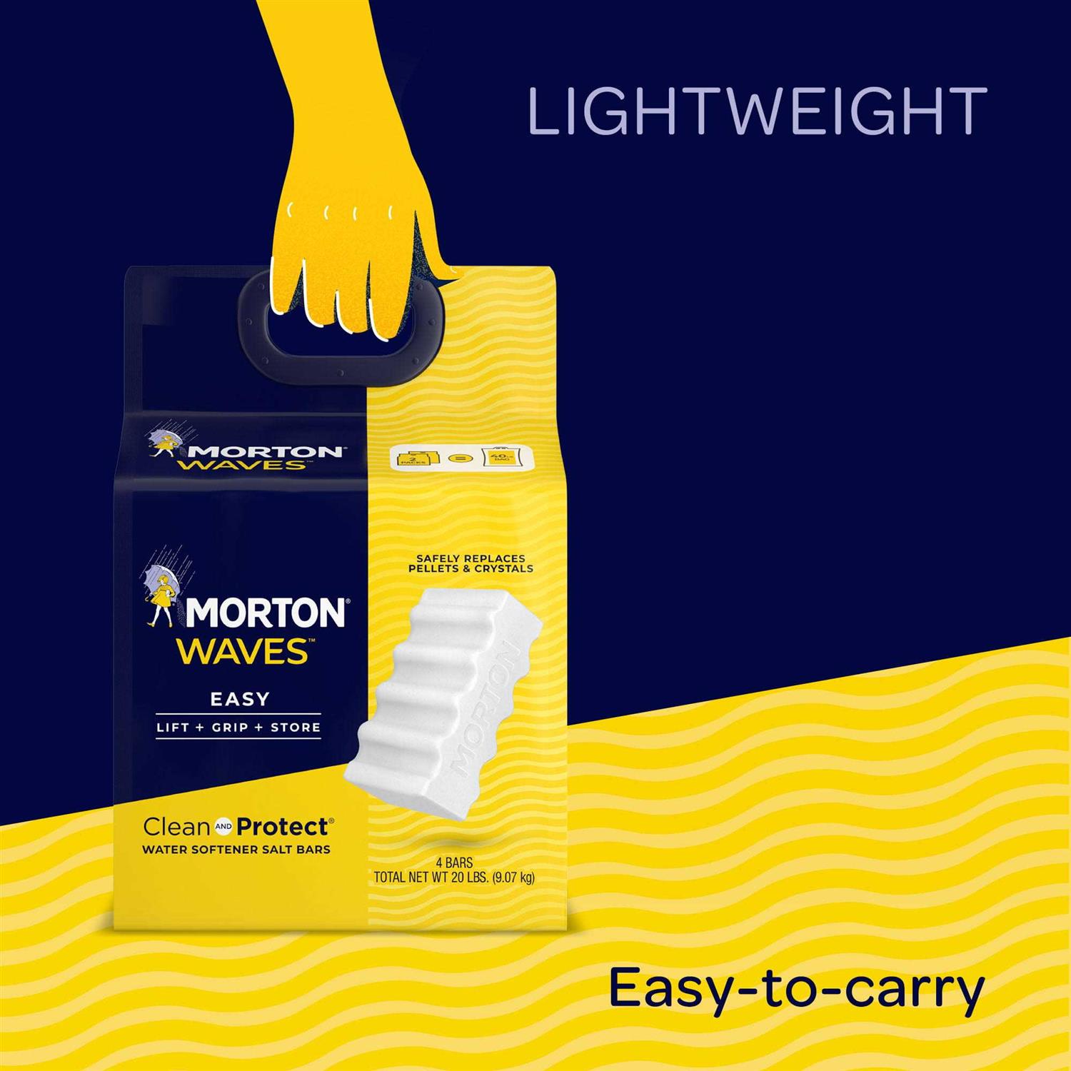 Morton Waves Rust Defense Water Softener Salt Bar 20 lb - Inhomebuy