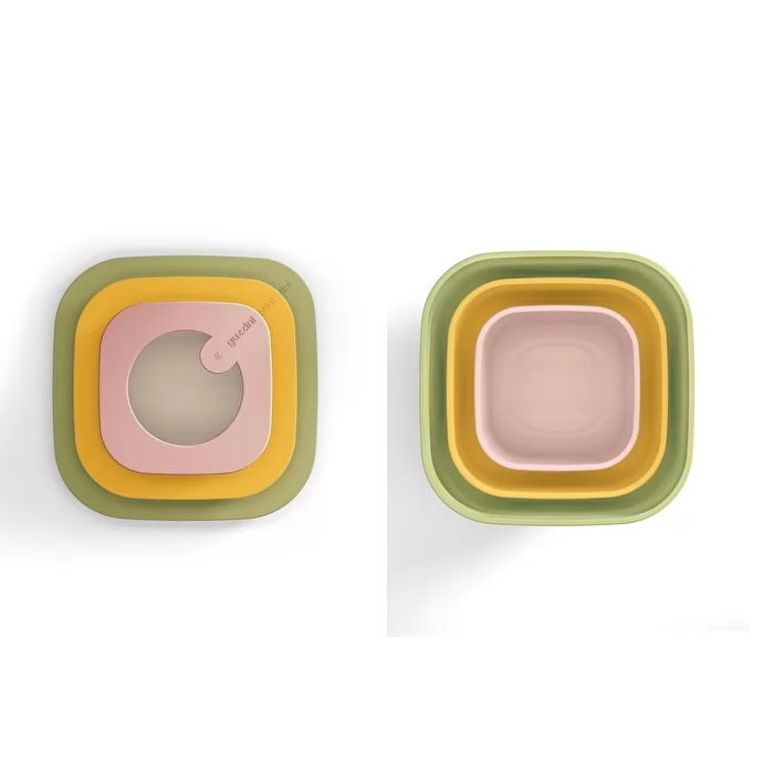 M STORE&MORE Shallow Leak-Proof fridge/Freezer/Microwave Containers 975cc Peach Blossom Pink - Inhomebuy