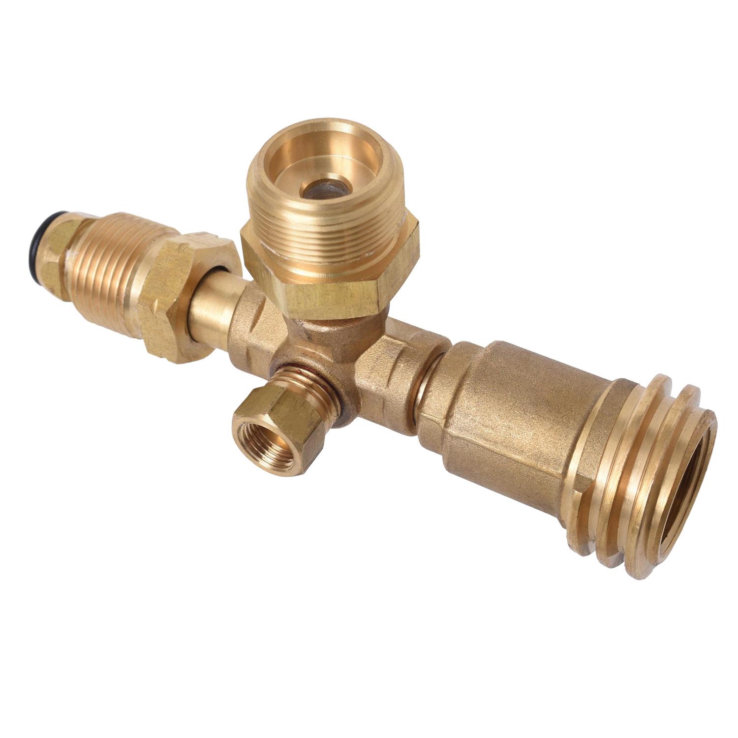 Flame King 4 Port Brass Tee Propane Adapter - Inhomebuy