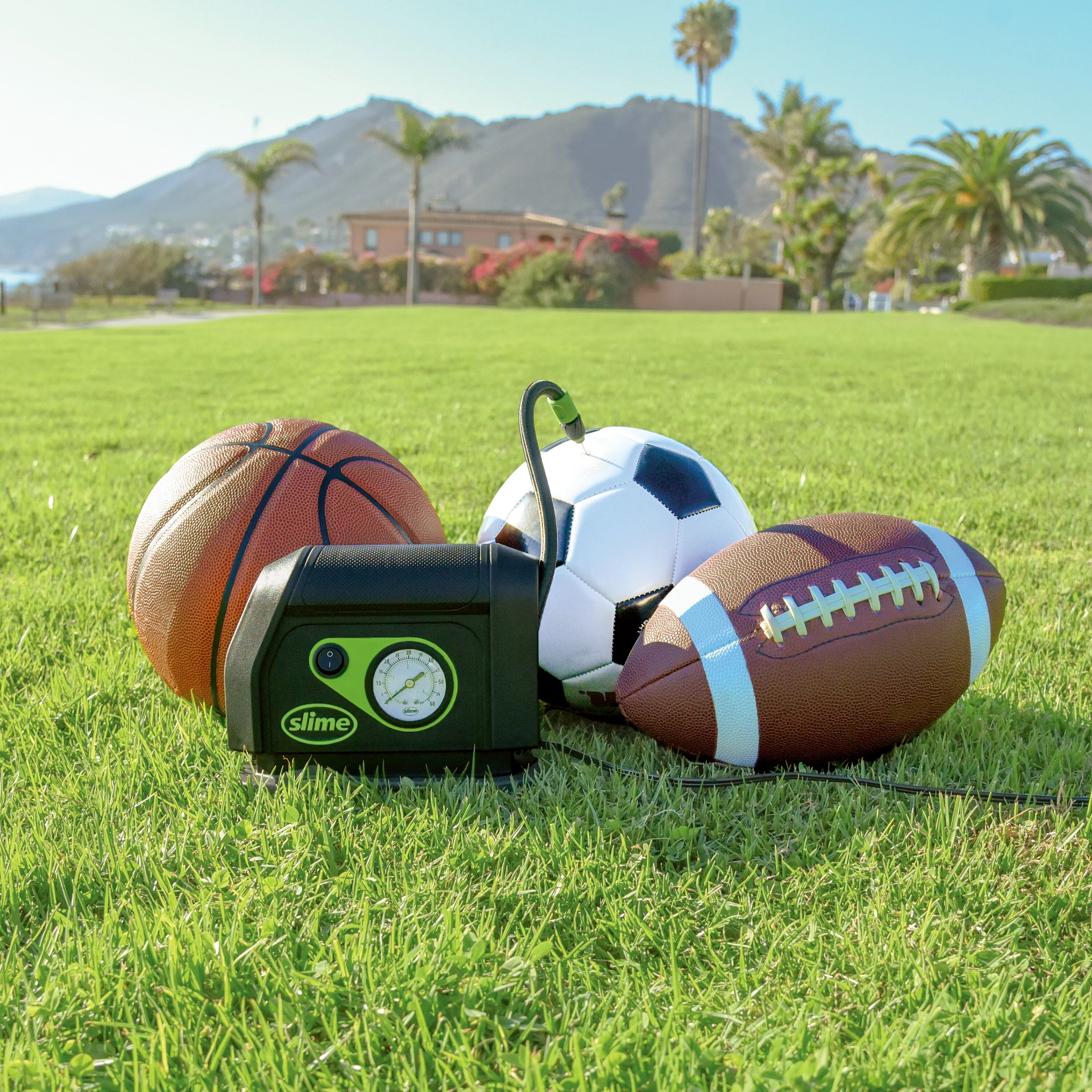 Slime Tire Inflator, Portable Car Air Compressor, 100 Psi Dial Gauge, 8 min Inflation - 40050w - Inhomebuy