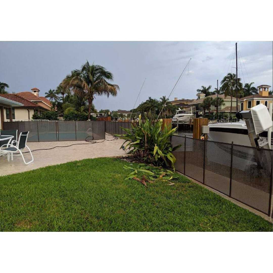 Pool Fence DIY 12’x5′ Fence Section with 5 Poles in Black - Inhomebuy