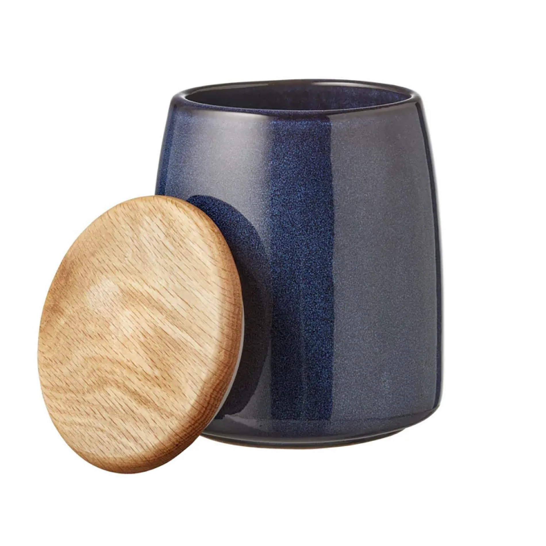 Stoneware Jar With Lid Height 16.5 cm Dark Blue - Inhomebuy