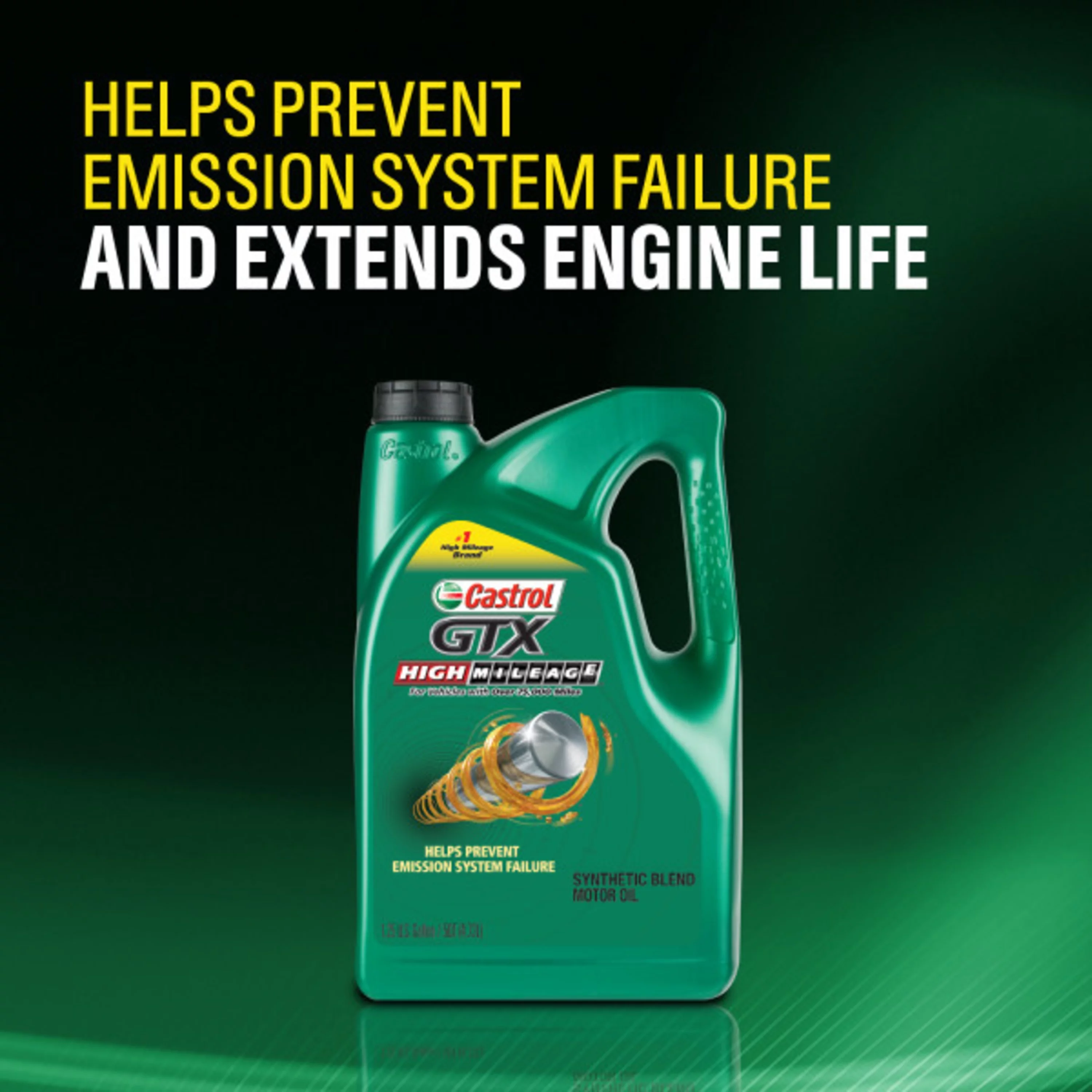 Castrol GTX High Mileage 5W-20 Synthetic Blend Motor Oil, 5 Quarts - Inhomebuy
