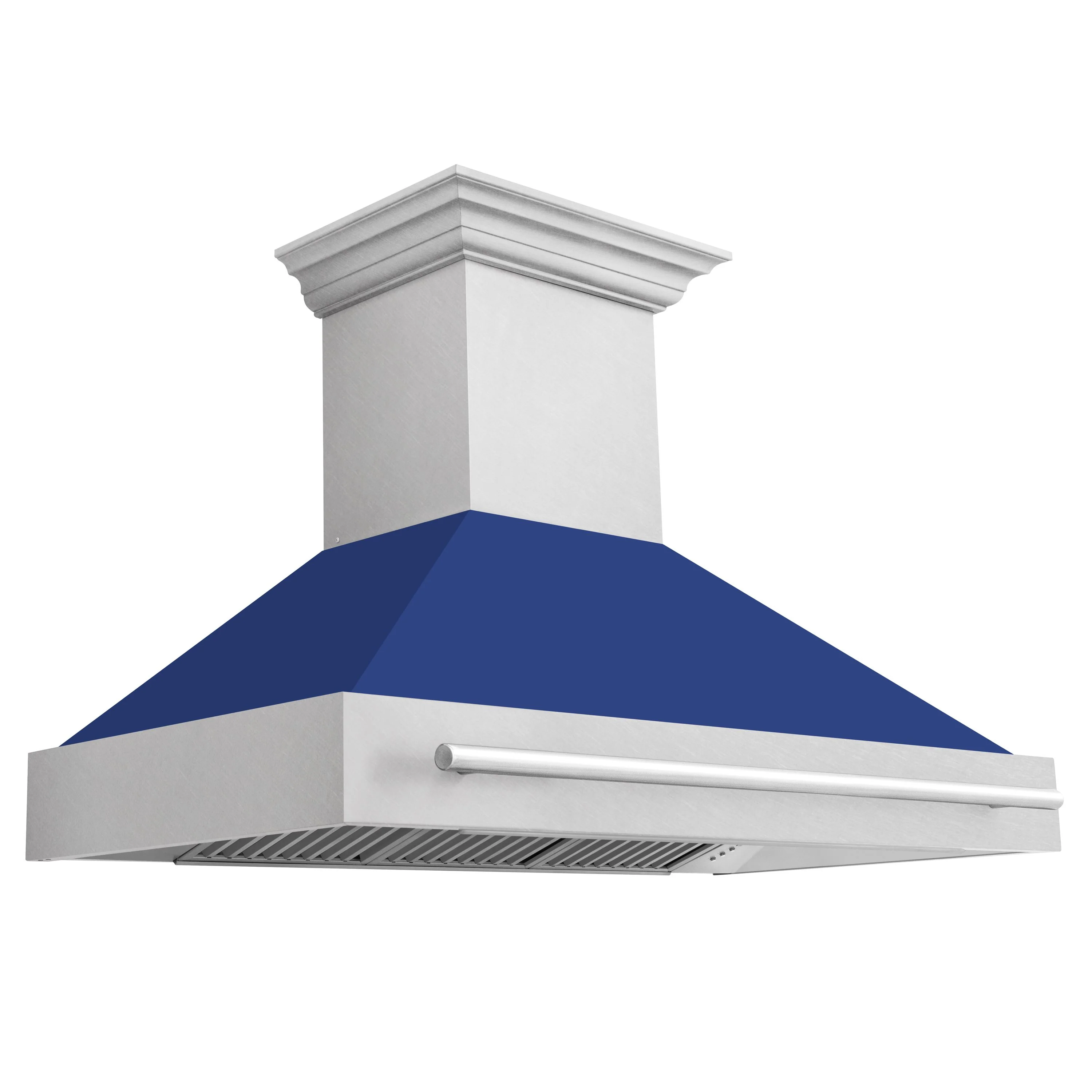 ZLINE 48 In. DuraSnow® Stainless Steel Range Hood with Blue Matte Shell, 8654SNX-BM-48 - Inhomebuy