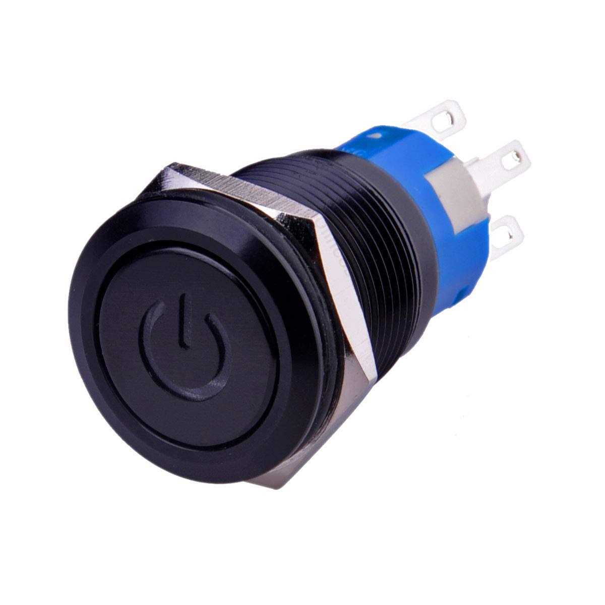 Ulincos Latching Pushbutton Switch U19C1 1NO1NC SPDT ON/Off Black Metal Shell - Inhomebuy