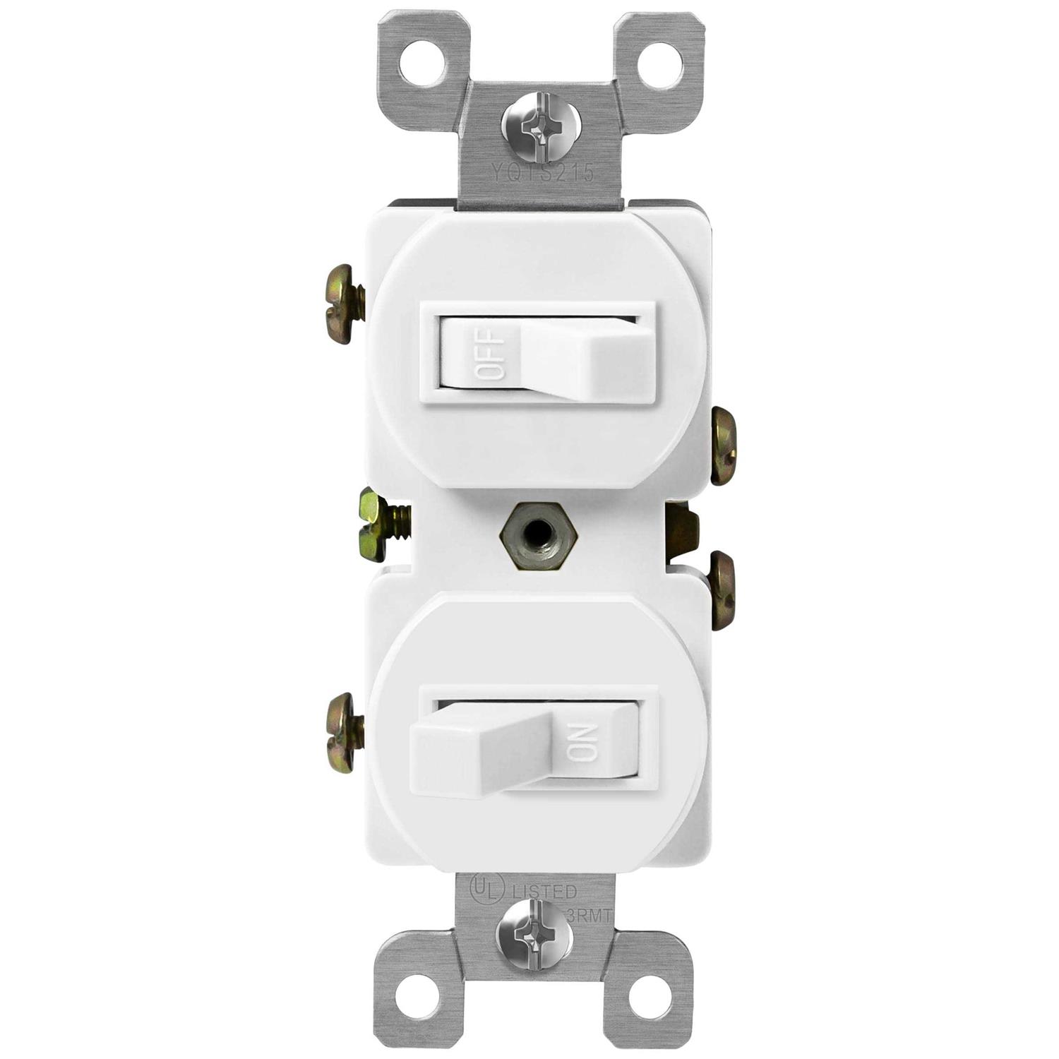 Enerlites Double Toggle Switch Cover Two Gang Light Switch Wall Plate - Inhomebuy