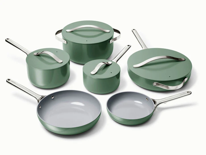 Caraway Deluxe Cookware Set in Sage - Inhomebuy