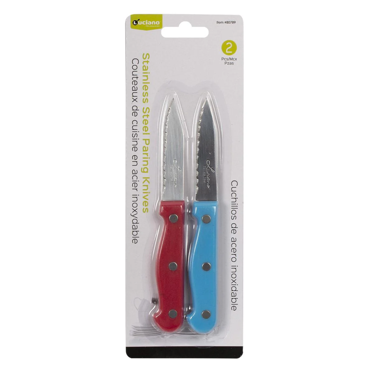 Luciano 2-pc S/S Paring Knife w/ Col. Handle, Blade 0.8mm | 80789 - Inhomebuy