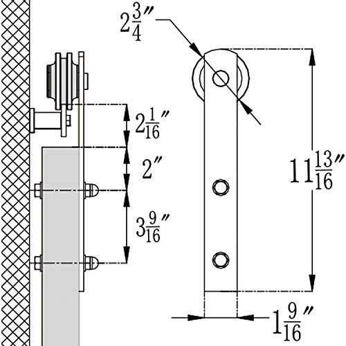 EaseLife 8 ft Double Door Sliding Barn Door Hardware Track Kit,Basic J Pulley,Heavy Duty,Slide Smoothly Quietly,Easy Install - Inhomebuy