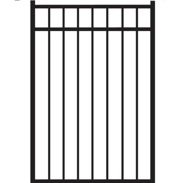 Freedom New Haven 4-1/2-ft H x 6-ft W Black Aluminum Spaced Picket Flat-top Decorative Fence Panel 73017766 - Inhomebuy