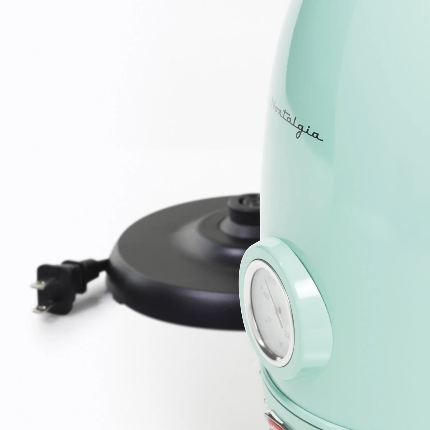 Retro 1.7-Liter Stainless Steel Electric Water Kettle with Strix Thermostat, Aqua - Inhomebuy
