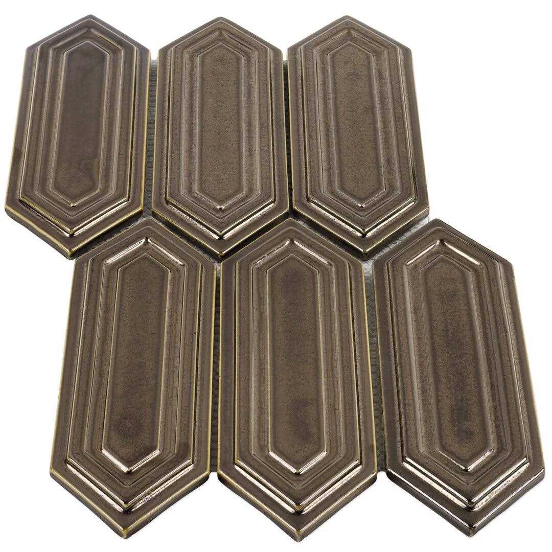 Delphi Hexagon 3 x 9 Straight Edge Ceramic Mosaic Sheet Tile Ivy Hill Tile - Inhomebuy