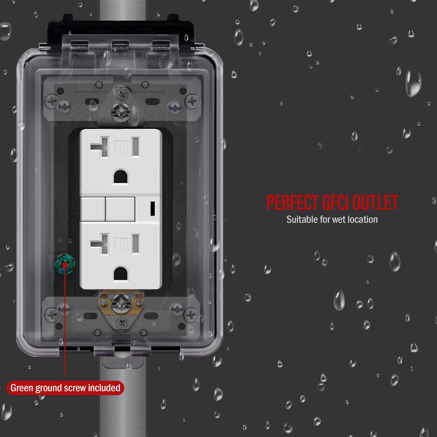 ENERLITES Weatherproof Outlet Box with Three 3/4-in Threaded Outlets Outdoor Electrical Box - Inhomebuy