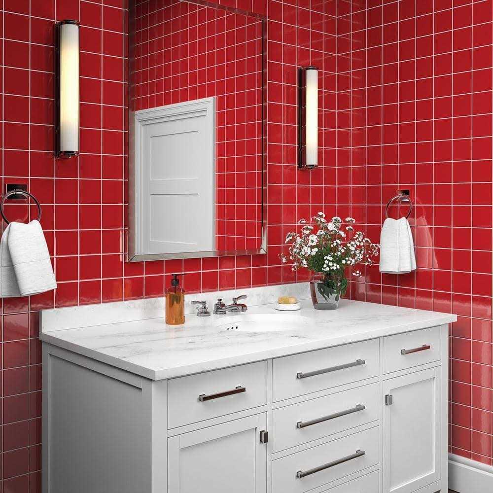 Daltile Restore Red 6 in. x 6 in. Glazed Ceramic Wall Tile - Inhomebuy
