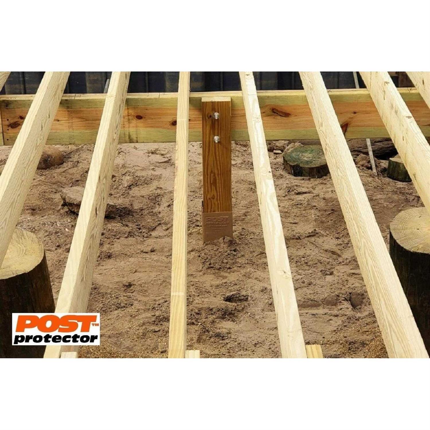 Post Protector 8 in. x 8 in. x 60 in. in-Ground Fence Post Decay Protection - Inhomebuy