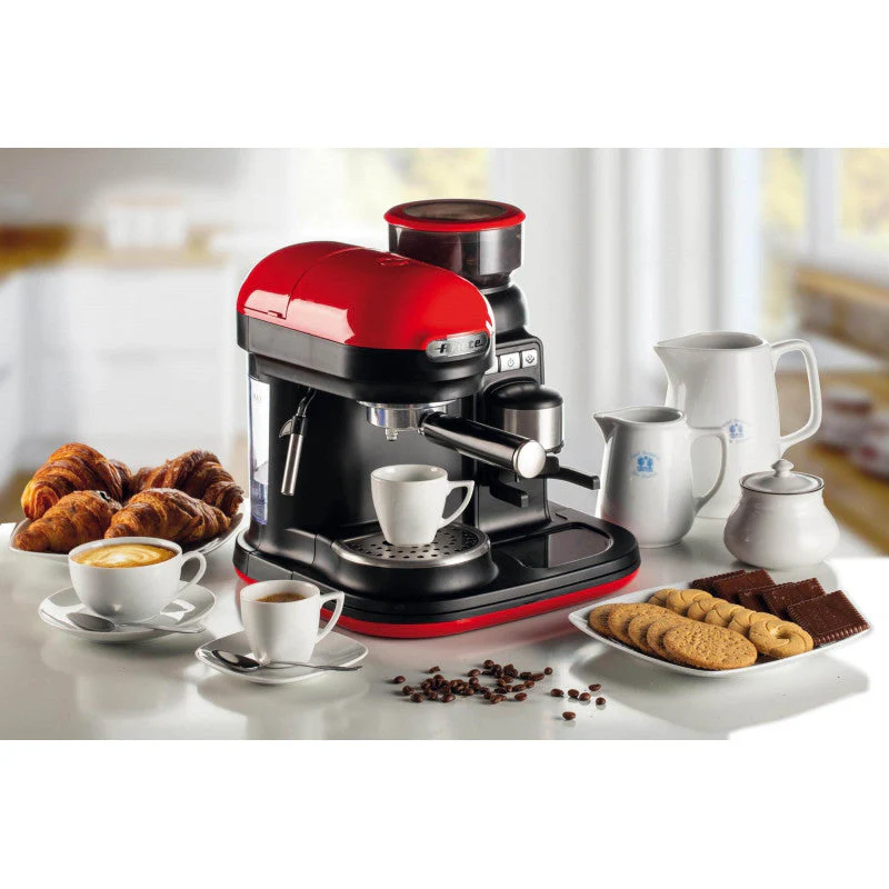 Moderna Espresso Machine with Grinder Red - Inhomebuy