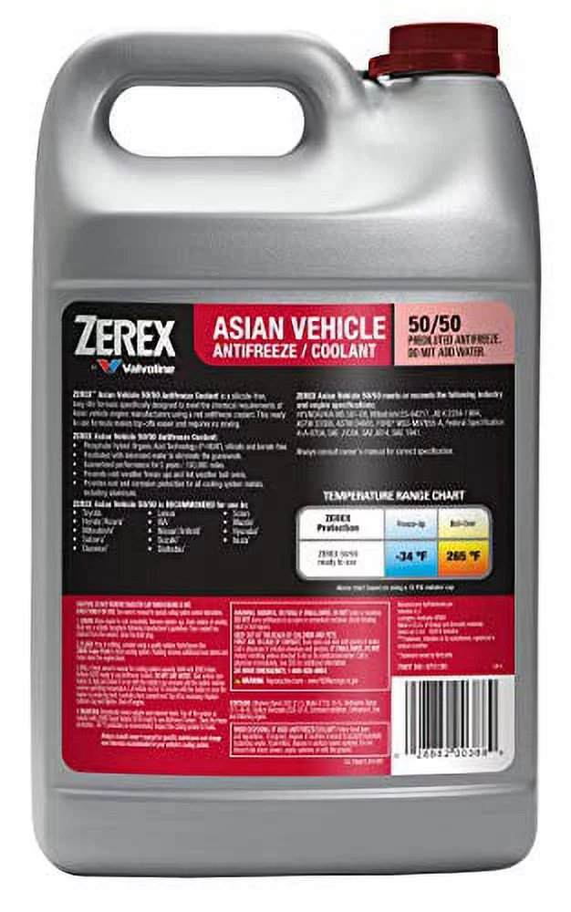 Zerex Asian Vehicle Red Silicate and Borate Free Antifreeze / Coolant 50/50 Ready-to-Use 1 GA - Inhomebuy