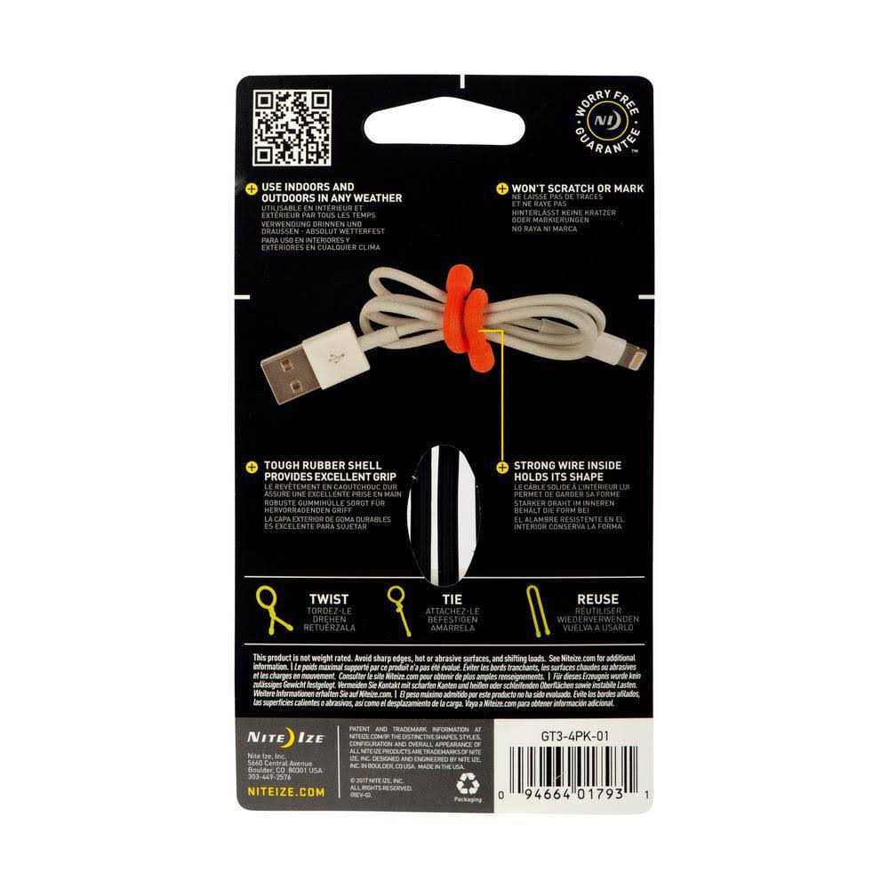 Nite Ize Gear Tie Reusable Rubber Twist Tie - Inhomebuy