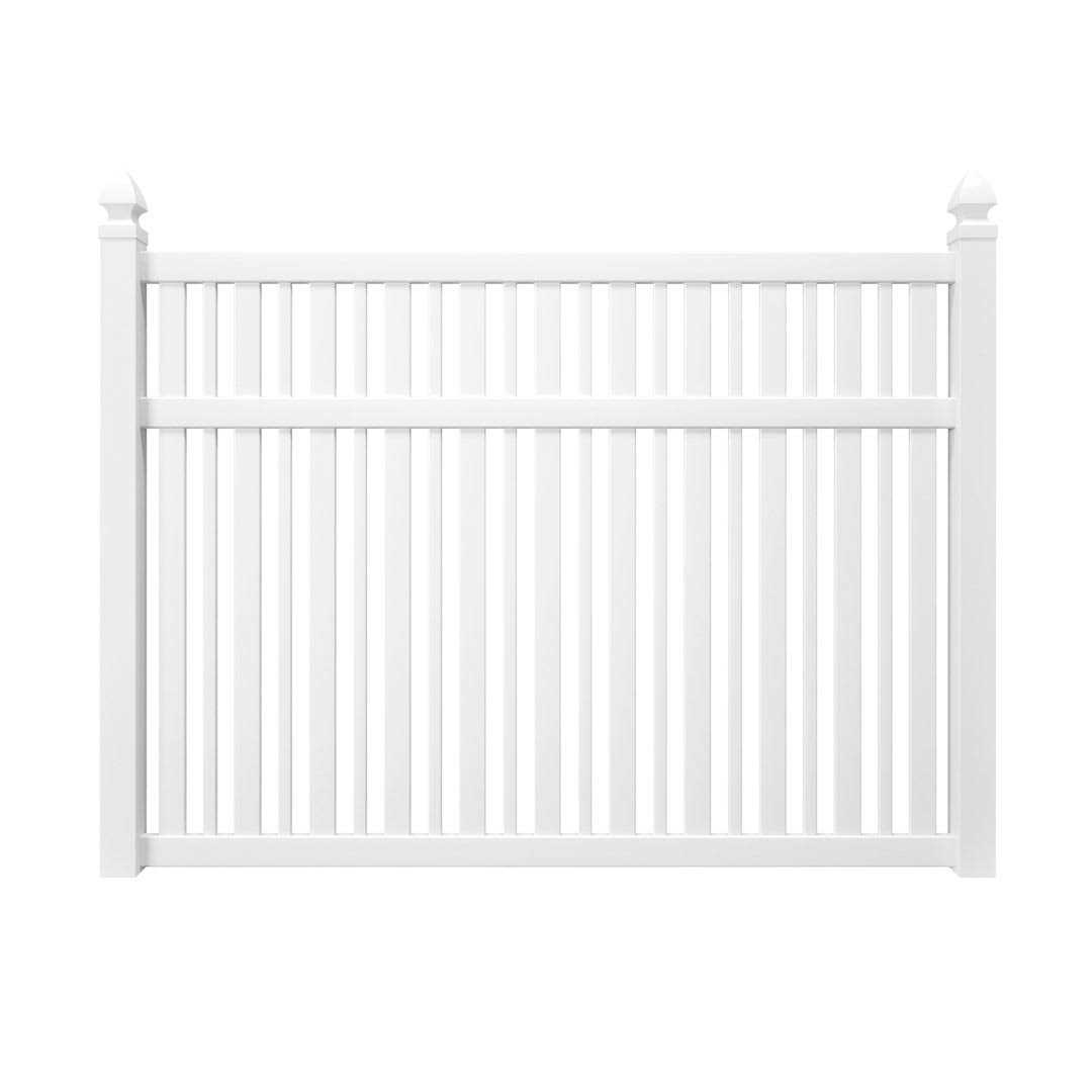 Outdoor Essentials Pro-Series 6 ft. H x 8 ft. W Tan Vinyl Woodbridge Privacy Fence Panel - Inhomebuy