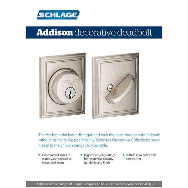 Schlage Addison Single Cylinder Deadbolt - Inhomebuy