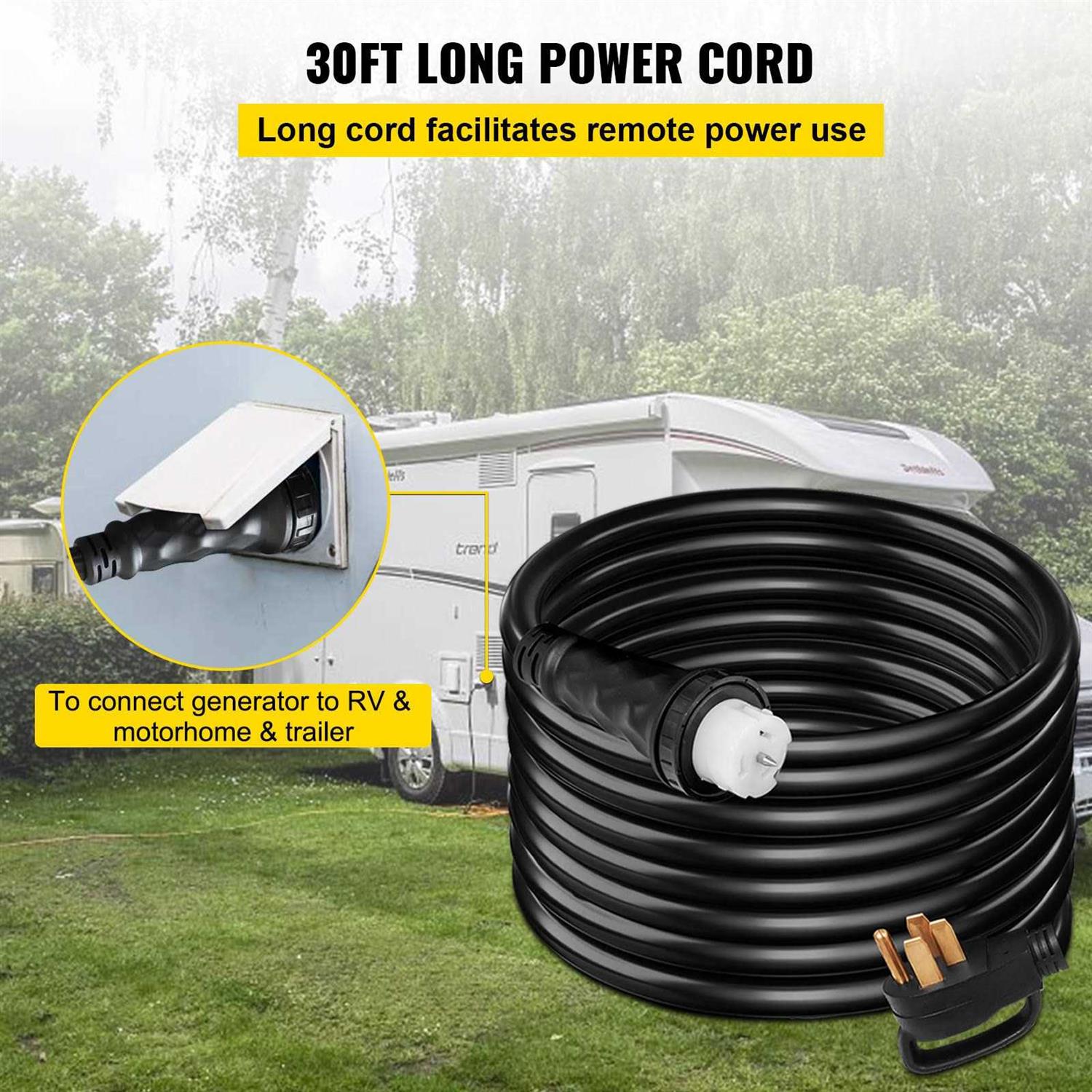 Mophorn 30Ft Generator Extension Cord STW Generator Cord - Inhomebuy