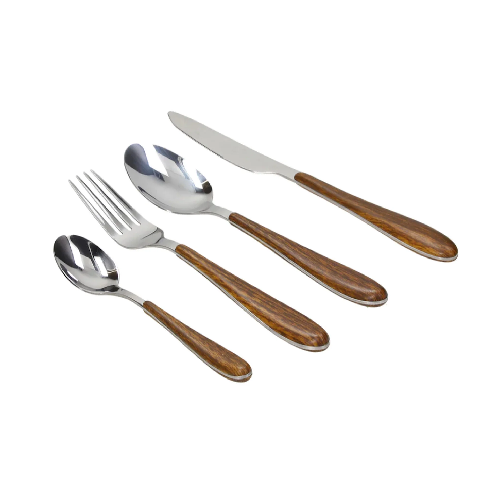 Anthony Wood Cutlery Set 24 pcs - Inhomebuy