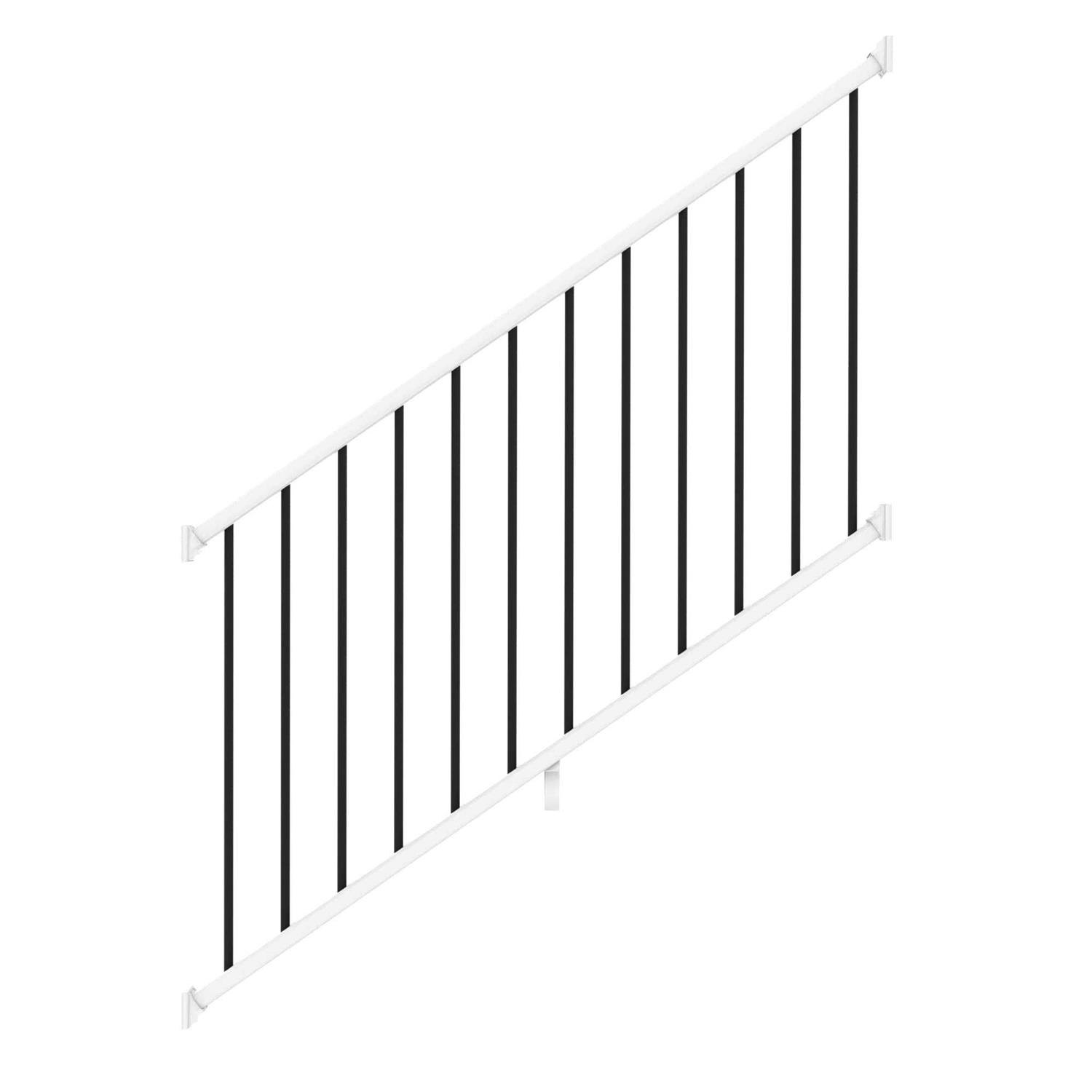 Deckorators Grab and Go 6-ft x 2.75-in x 36-in White Composite Deck Stair Rail Kit 346701 - Inhomebuy