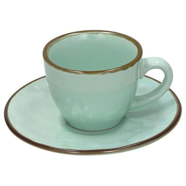 Set 6 Coffee Cup & Saucer Acquaviva Ceramic Green - Inhomebuy