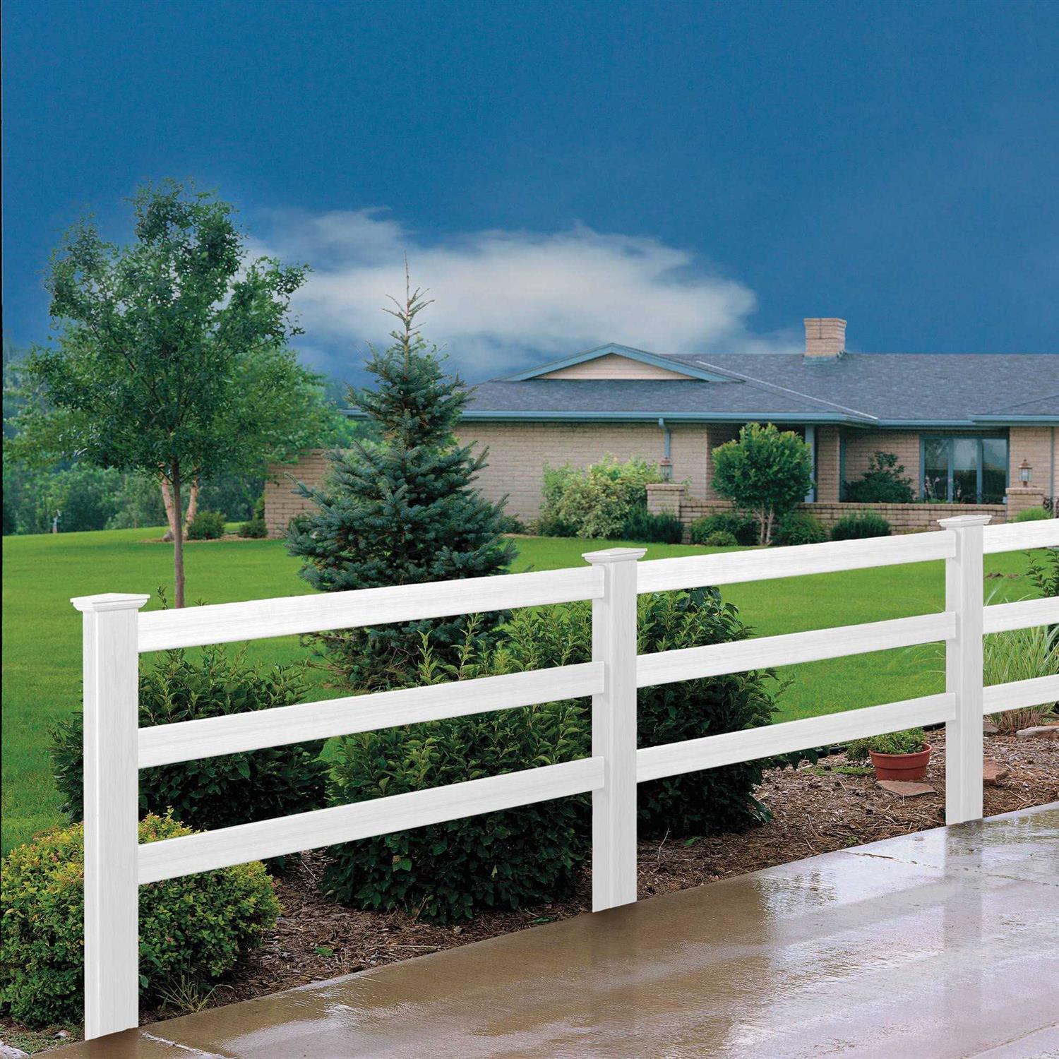 Outdoor Essentials 5 in. x 5 in. White Vinyl Pyramid Fence Post Cap - Inhomebuy
